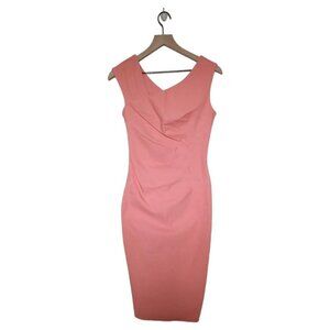 Muxxn Women's Peach Retro 1950s Style Sleeveless Slim Business Pencil Dress Sz S